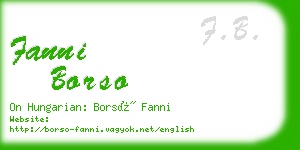 fanni borso business card